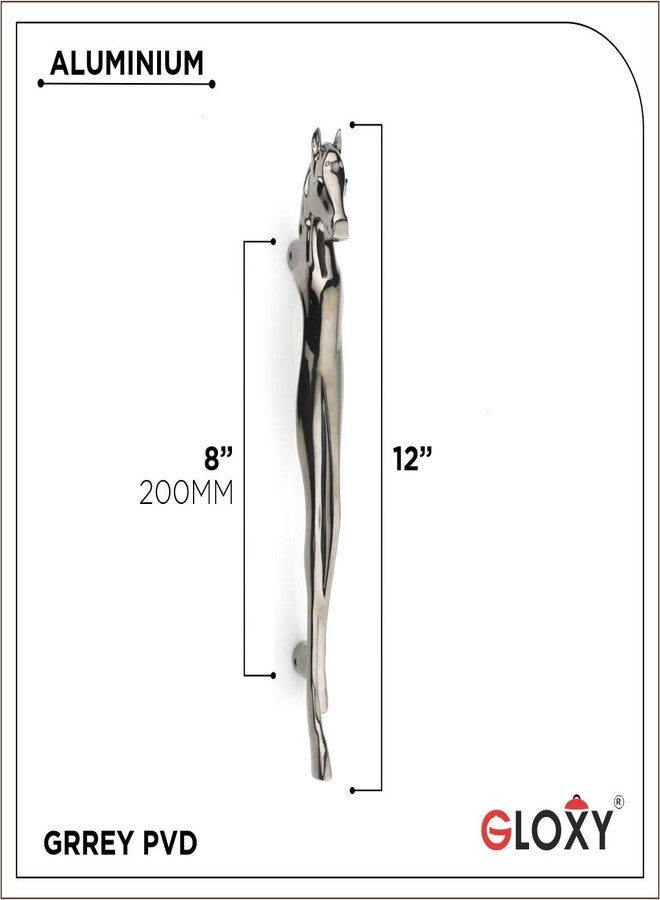GLOXY ENTERPRISE 12 Inch Horse Shape Curved Door Handles for Main Door Handle Decorative Push & Pull All The Doors of House, Office, Hotels (Silver Finish, Pack of 1) - Image 4